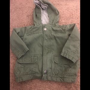 Cute green utility jacket w gray lining